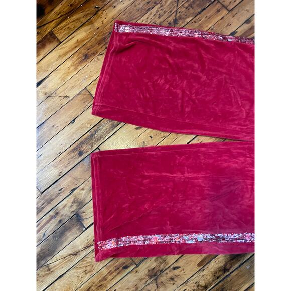 Vintage Y2k Apple Bottoms Velour Sweatpants Sweats Bimbocore 90s Wide Leg - Picture 3 of 6
